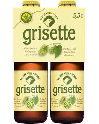 CASIER GRISETTE BLONDE S/GLUTEN 5,5° VC 25CL BIO 4-PACK
