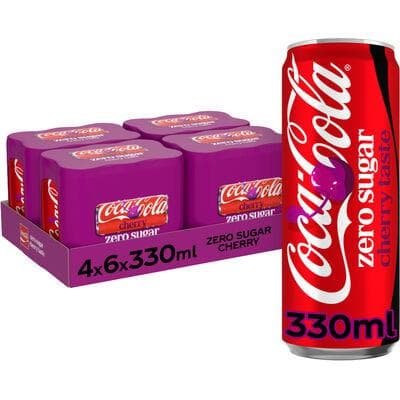 COCA COLA ZERO CHERRY SLEEK CANS 33CL 6-PACK