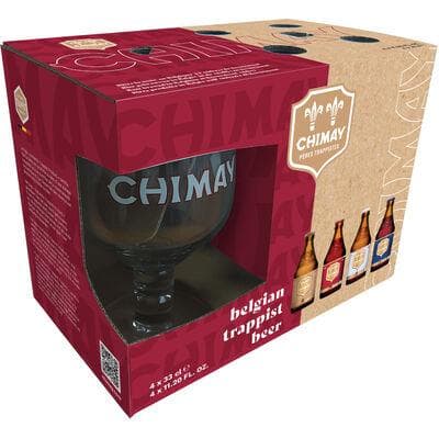 COFFRET CHIMAY ASSORTIMENT VC 4X33CL + 1 VERRE GRATIS