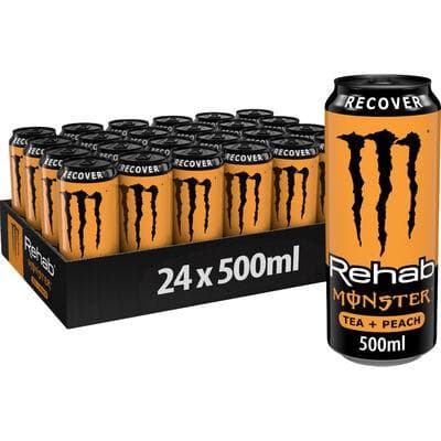 MONSTER ENERGY REHAB PEACH TEA CANS 50CL